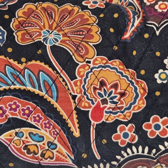 Vera Bradley Small Shoulder Bag Kensington Quilted Cotton Zip Closure Pockets - Picture 4 of 11